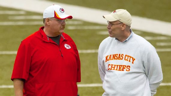 Andy Reid's tenure with the Chiefs will continue past this season but general manager John Dorsey's time with the team ended Thursday. David Eulitt/Getty Images
