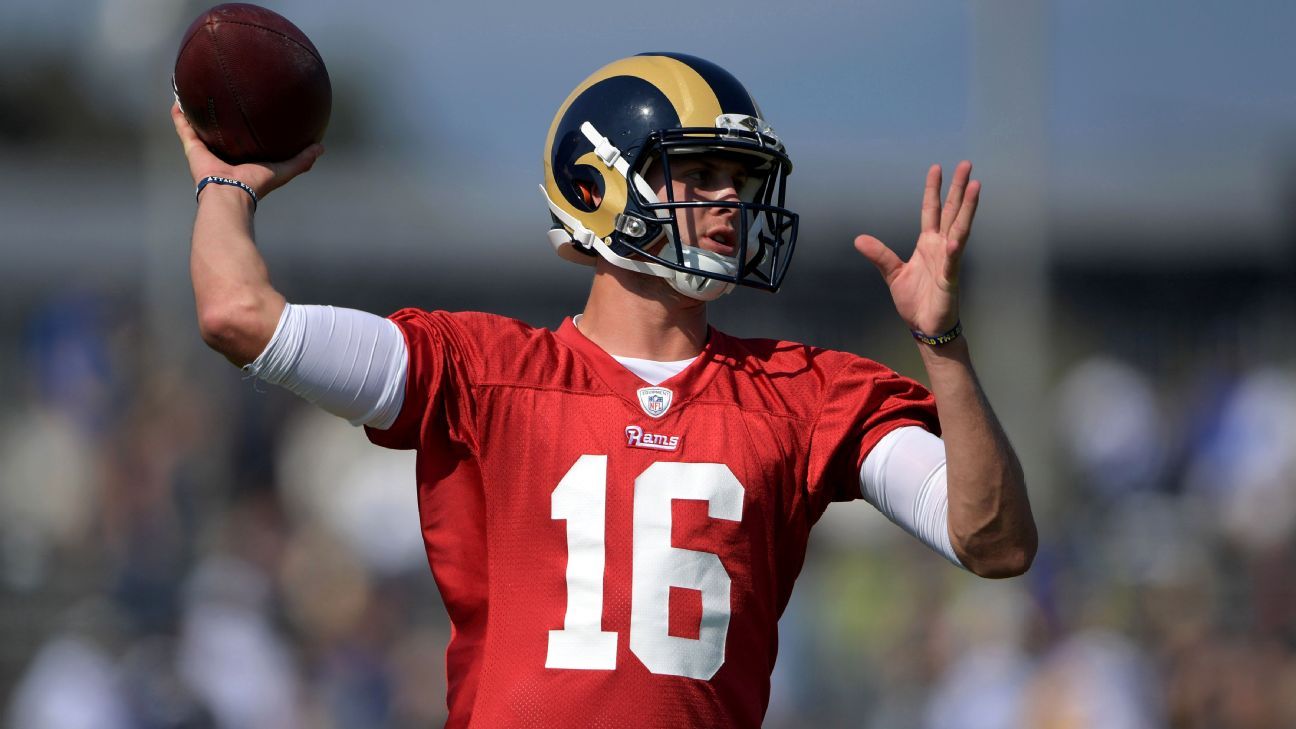 No. 1 pick Jared Goff takes snaps with Rams' first-team offense