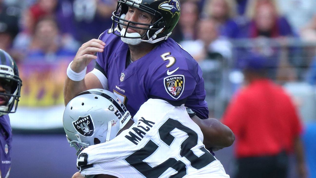Joe Flacco's injury is no surprise after a revolving offensive line