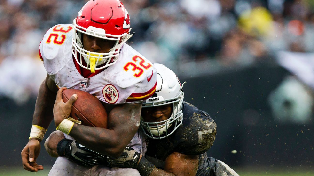 Chiefs' leading rusher Ware (concussion) out