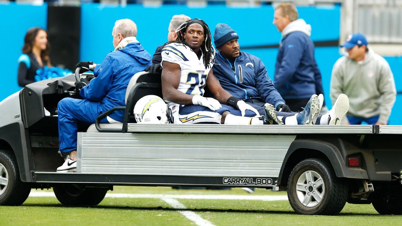 Chargers RB Gordon day-to-day for hip, knee