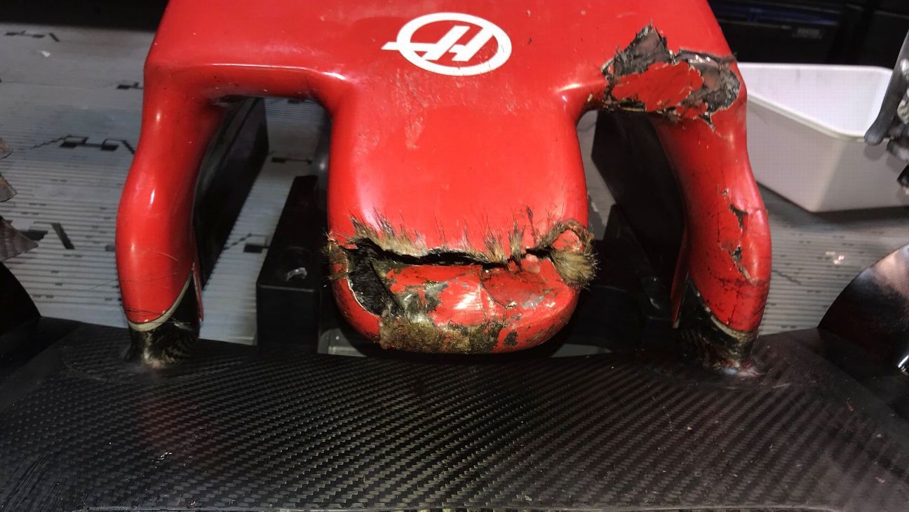 Haas driver Romain Grosjean hit a groundhog in FP2