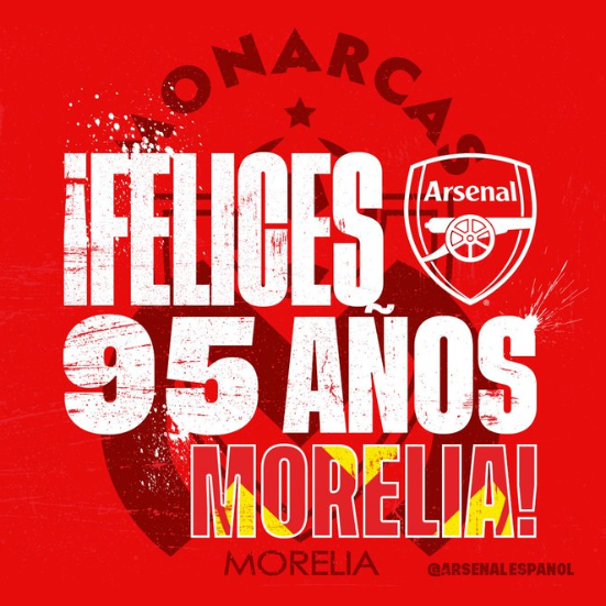 Morelia trollea al Arsenal por equivocarse de fecha