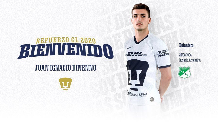 Juan Ignacio Dinenno, refuerzo de Pumas para el Clausura 2020