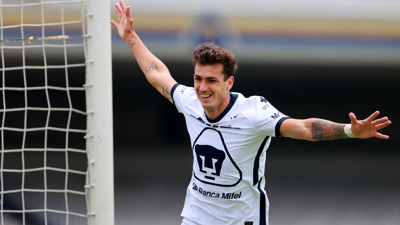 Juan Dinenno reapareció con Pumas como suplente