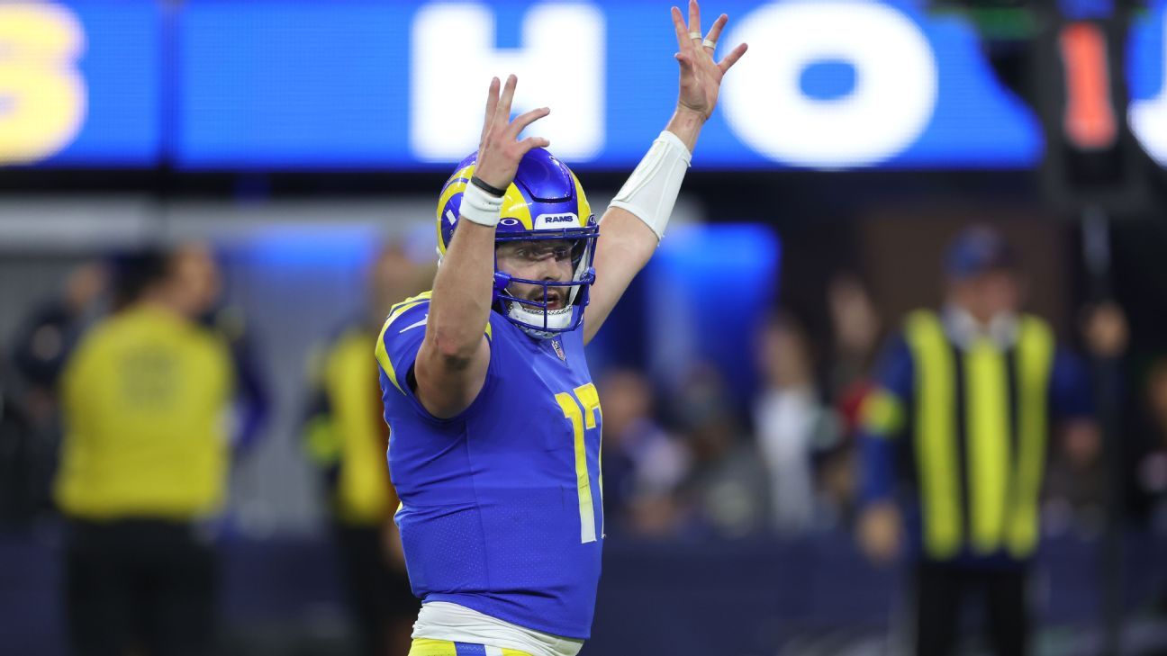 Rams' Baker Mayfield comes off bench, wins debut on 98-yard drive