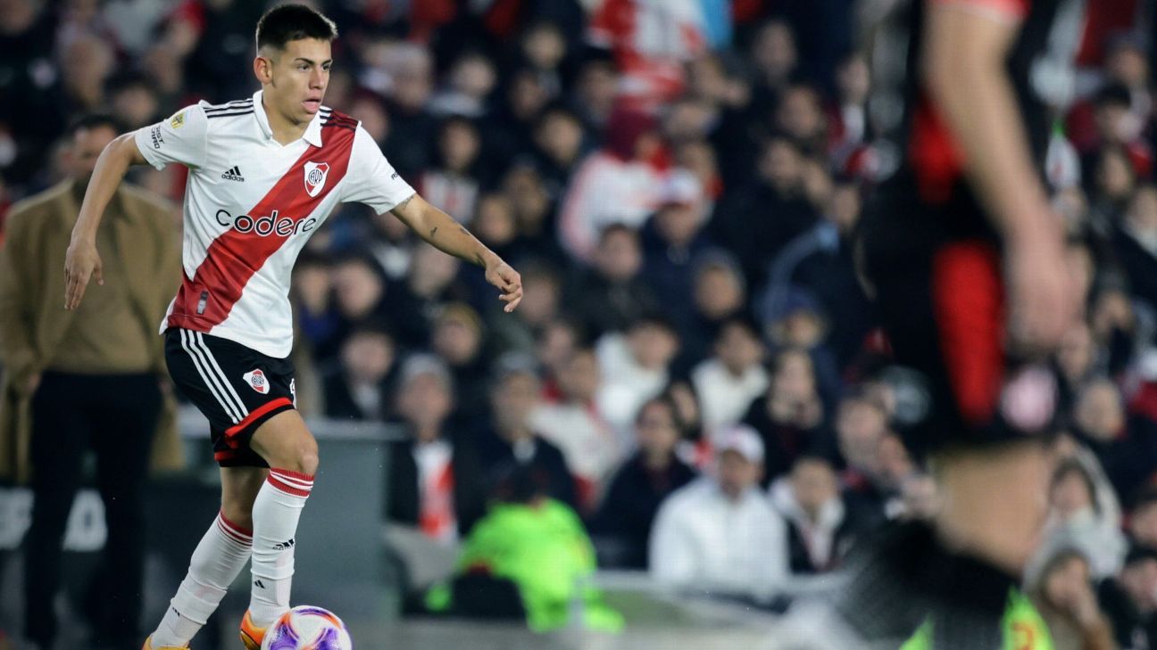 Partidos que se perderá Echeverri en River por la convocatoria a la Selección Sub 23 - ESPN
