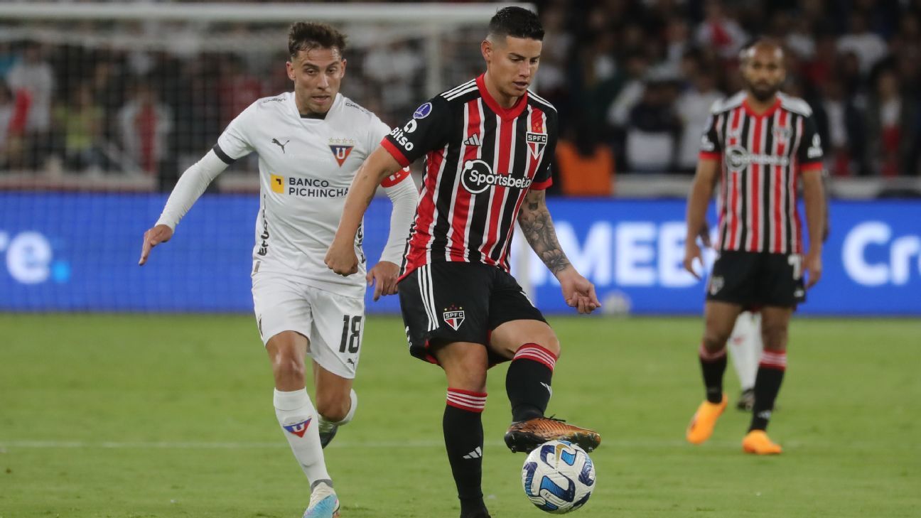 James jugó 15 minutos en la derrota de Sao Paulo ante Liga - ESPN