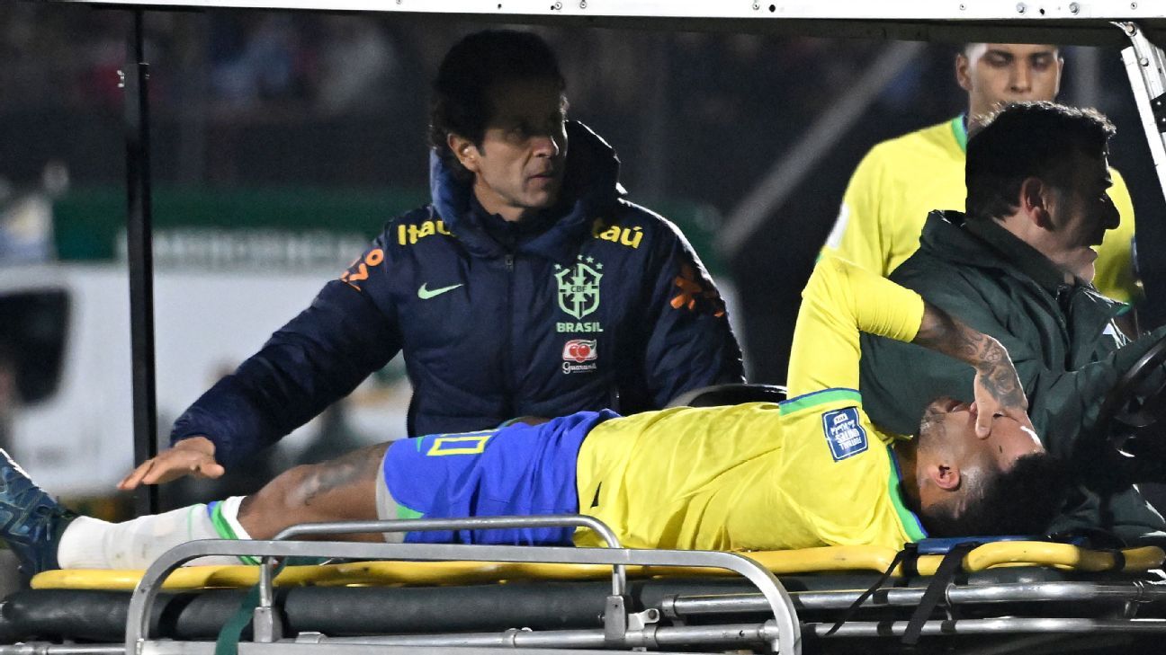 Neymar leaves Brazil match with left knee injury - ESPN