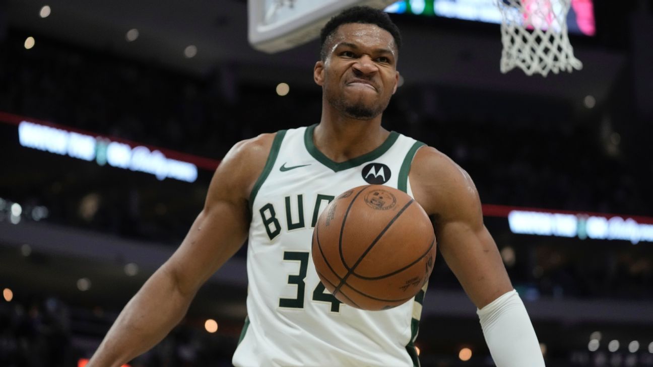 Giannis Antetokounmpo (pantorrilla der.), baja ante Raptors - ESPN