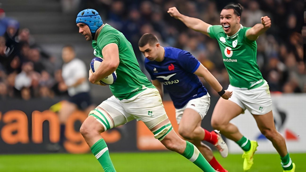 Irlanda goleó a Francia por 38-17 en el Seis Naciones - ESPN
