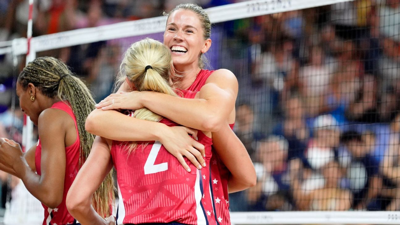 U.S. women's volleyball advances, gets rematch with Brazil in semis - ESPN