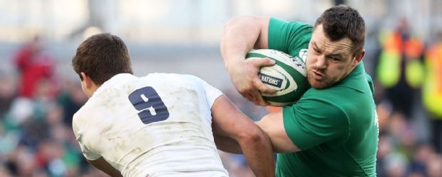 Cian Healy runs with the ball during Ireland's Six Nations win against England