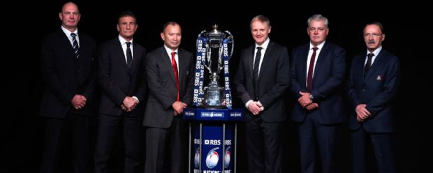 The coaches line up for the launch of the 2016 Six Nations