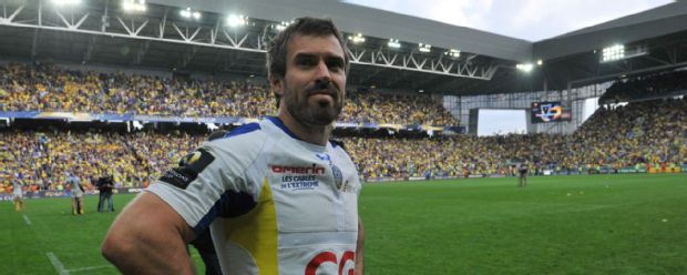 Clermont fly-half Brock James celebrates after winning against Saracens in the European Rugby Champions Cup semi-final