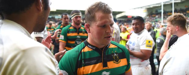 Dylan Hartley looks on