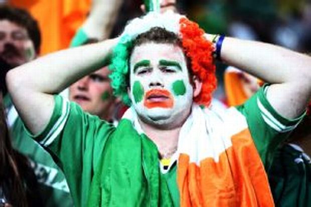 Ireland rugby fan, dejected
