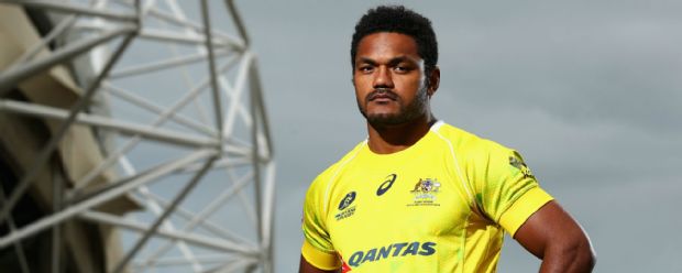 Wallabies player Henry Speight poses during an ARU photocall