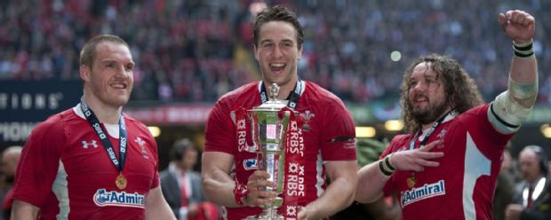 Wales captain Ryan Jones holds the Six Nations trophy
