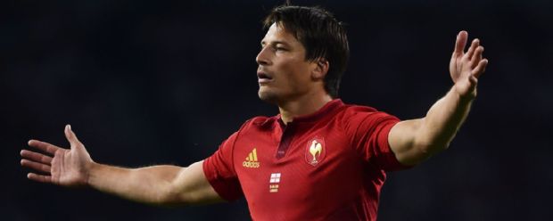 Francois Trinh-Duc gestures during England's Test against France