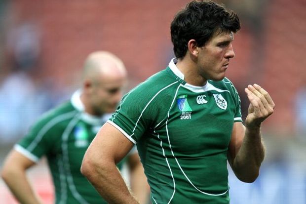 Ireland wing Shane Horgan looks dejected after the final whistle against Argentina at the 2007 Rugby World Cup