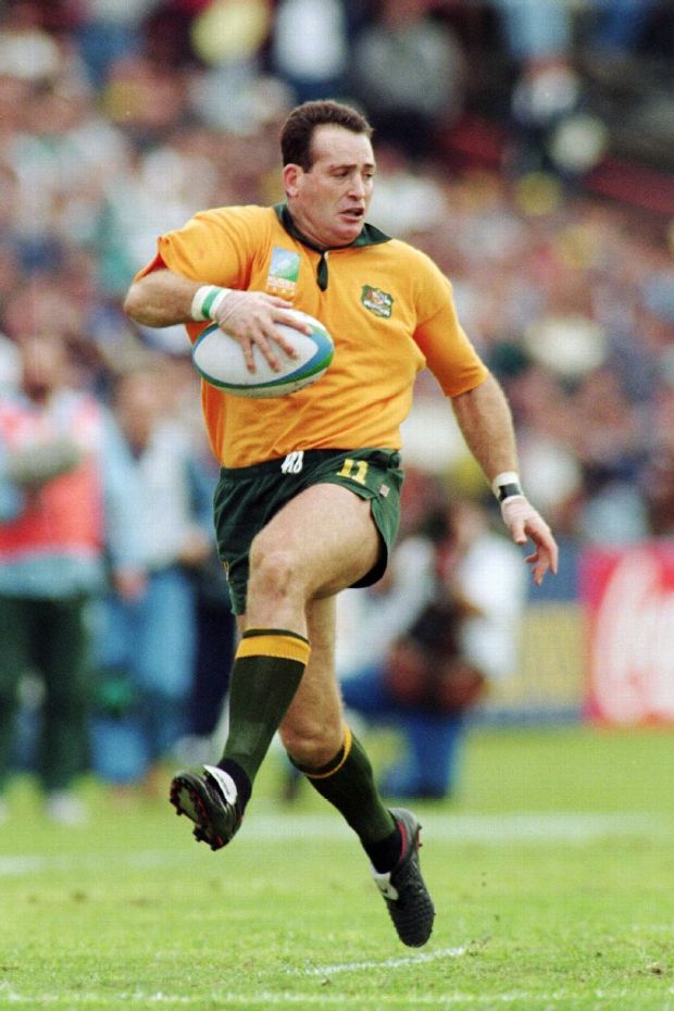 David Campese of Australia runs with the ball