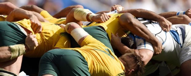 Australia and Uruguay Scrum