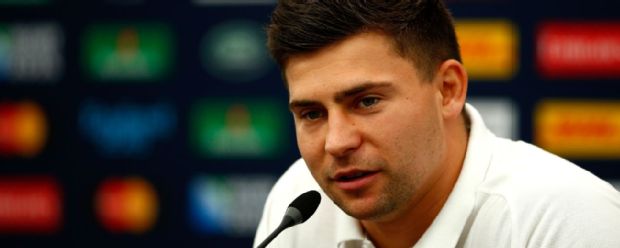 Ben Youngs speaks to the media