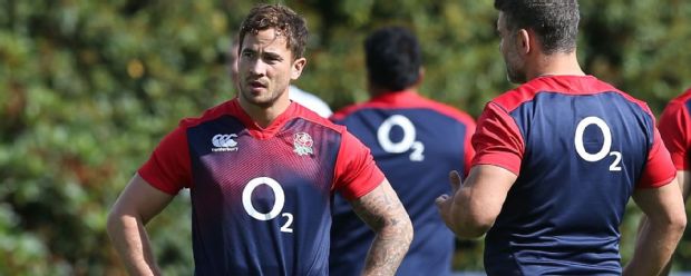 Danny Cipriani looks on during England training