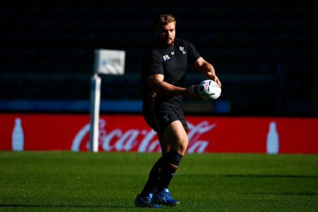 Tomas Francis in action during the Wales Captain's Run