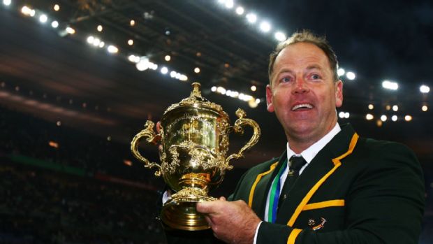 South Africa head coach Jake White poses with the Rugby World Cup