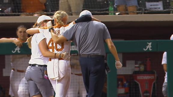 Texas pitcher 'doing well' after being hit in face