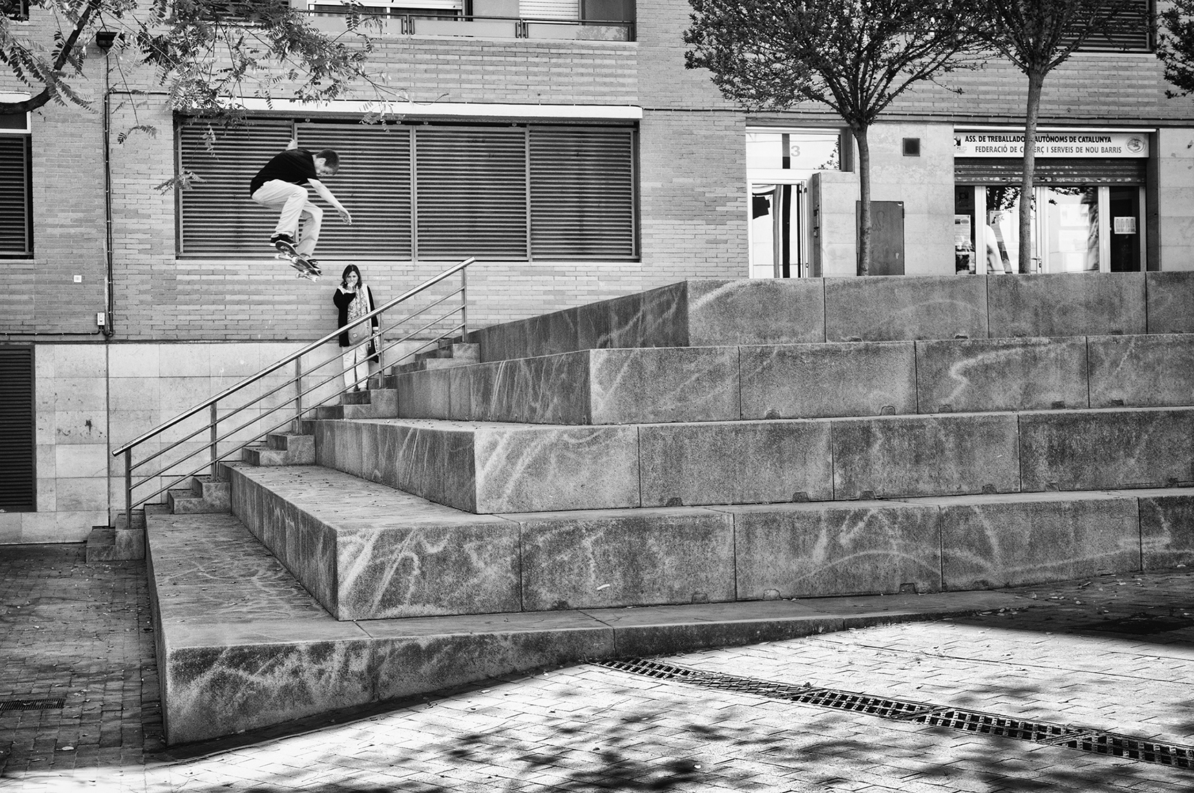 I probably would rather do a trick down a 10-stair than on flat ground, says Joslin. Backside 180.