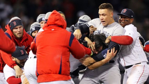 Three ejected as benches clear twice in game between New York