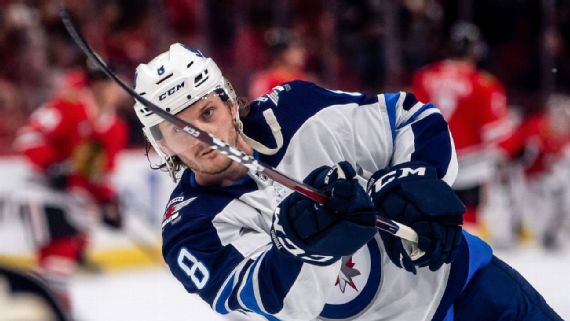 Jacob Trouba tears up talking about how wife Kelly helped him