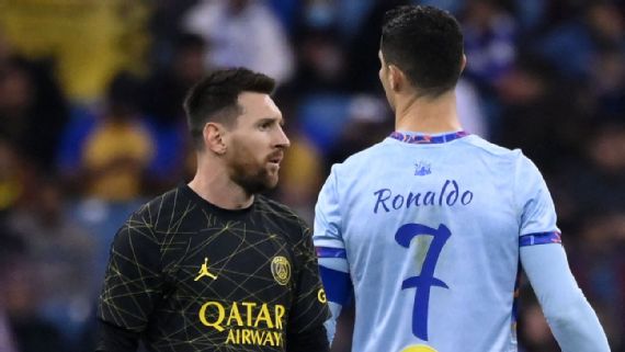 GOATS in one frame: Cristiano Ronaldo and Lionel Messi sit