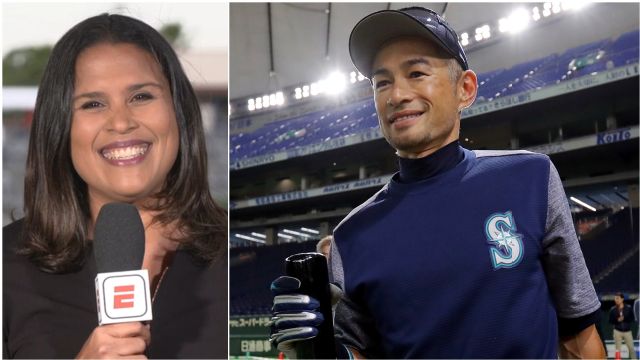 Yumiko Suzuki, right, wife of Seattle Mariners' Ichiro Suzuki and an  unidentified person, left, smile and cheer as they look on following  Ichiro's 200th hit in the second baseball game of a