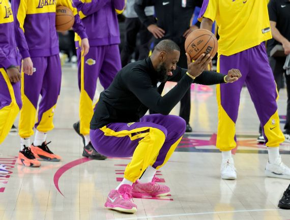 LeBron James on court