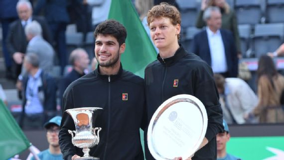 Carlos Alcaraz and Jannik Sinner after a match