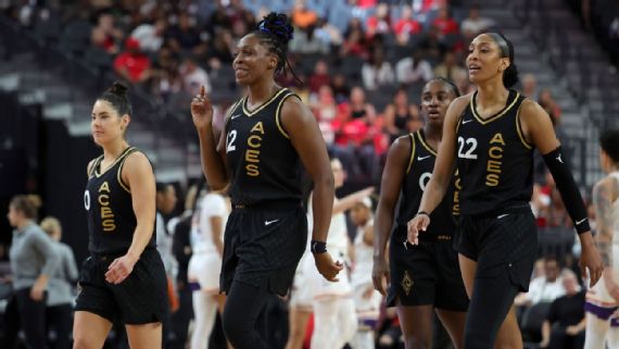 Las Vegas' championship⁣ core⁣ -- Kelsey Plum,Chelsea Gray,Jackie Young and A'ja Wilson -- played together from 2021 to 2024,winning the title twice.