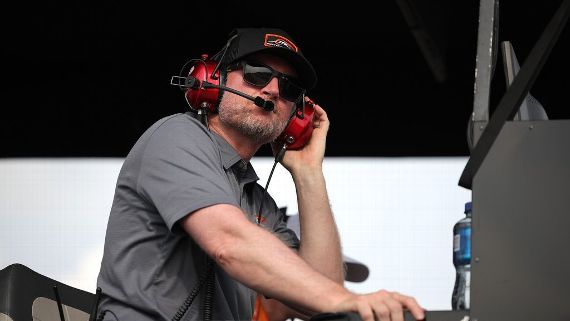 Dale Earnhardt Jr. and Connor Zilisch celebrate their Xfinity Series win at Pocono raceway.