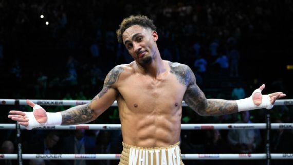 Ben Whittaker celebrates his TKO victory over Liam Cameron.