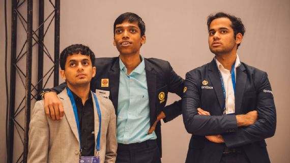Nihal Sarin alongside R Praggnanandhaa and Arjun Erigaisi.
