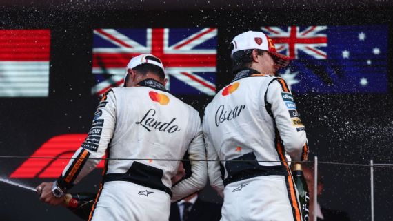 Norris celebrando en Mónaco.