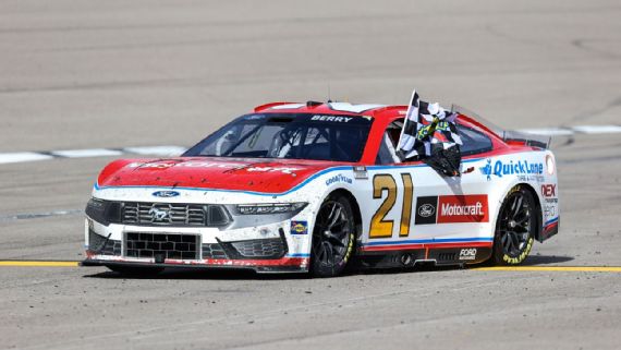 Josh Berry's win in Vegas was the first victory for Wood Brothers Racing since 2017. Christopher Trim/Icon Sportswire via Getty Images