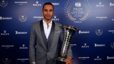 Winning trophies for mclaren lewis hamilton hi-res stock