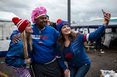 Bills Mafia tailgating ahead of Blue vs Red game at stadium