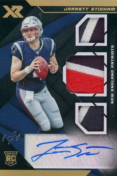 Jarrett Stidham New England Patriots 3 Card Lot ( 1 Rookie Jersey Patch  Card)