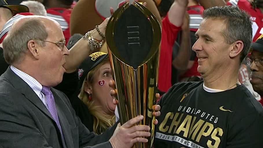 Ohio State Receives National Championship Trophy - ESPN Video