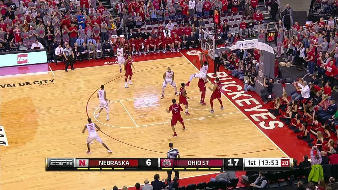 1H OSU J. Tate made Dunk. Assisted by D. Russell. - ESPN Video